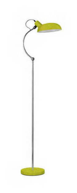 Chrome Floor Lamp with Lime Green Shade